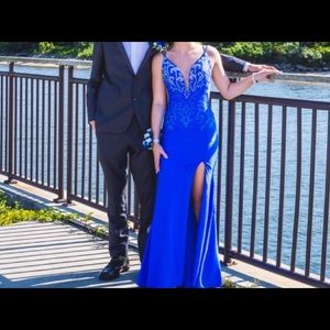 Blue Amarra Open Back Prom dress